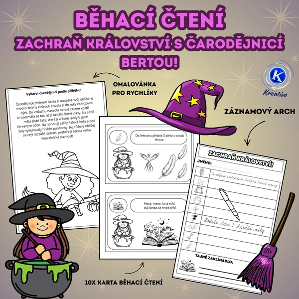 Čarodějnice - Běhací čtení - Zachraň království s čarodějnicí Bertou!