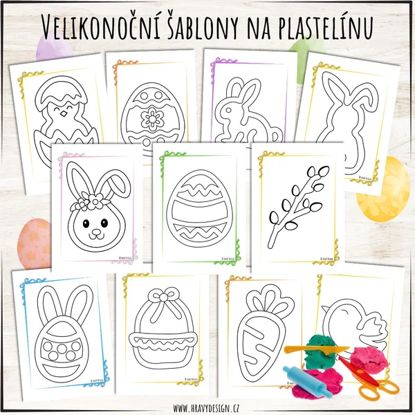 Velikonoční šablony na plastelínu 