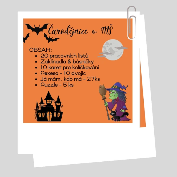 Materiály do MŠ - Čarodějnice