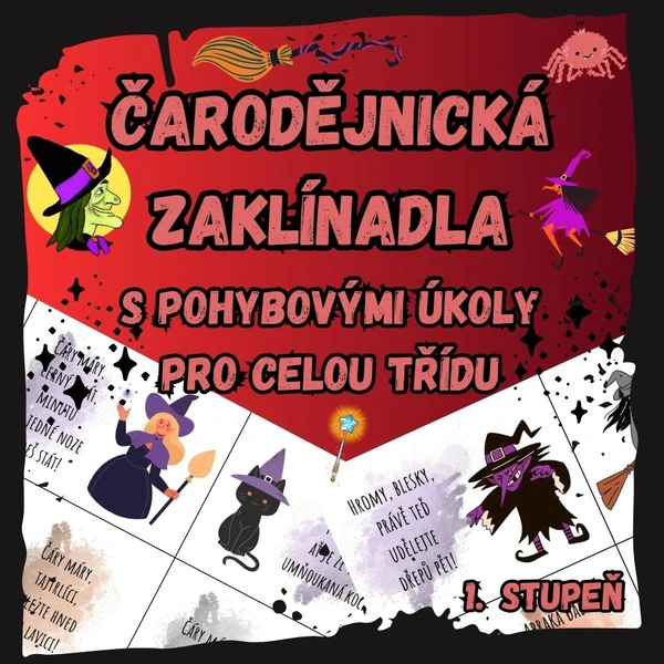 Čarodějnická zaklínadla s pohybovými úkoly pro celou třídu