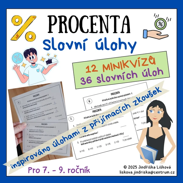 PROCENTA - Slovní úlohy - MINIKVÍZY