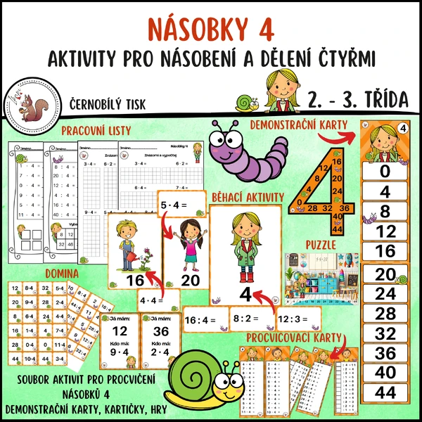 Násobky 4 - malá násobilka