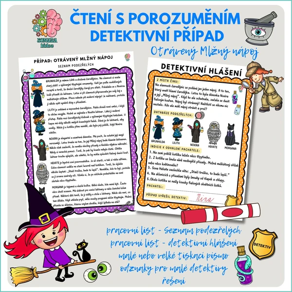 Čtení s porozuměním - detektivní případ: Otrávený Mlžný nápoj