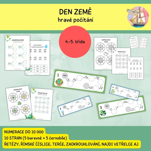 Den Země - hravé počítání pro 4.-5. ročník