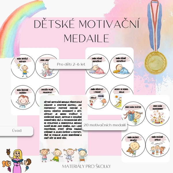 Dětské motivační medaile