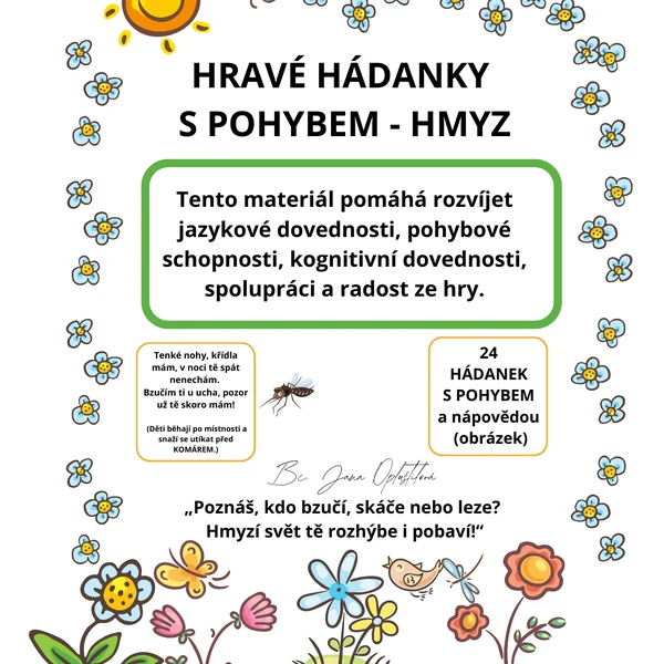 Zábavné hádanky s pohybem – HMYZ