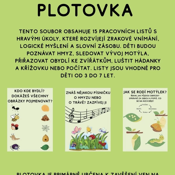 Jaro v trávě - plotovka