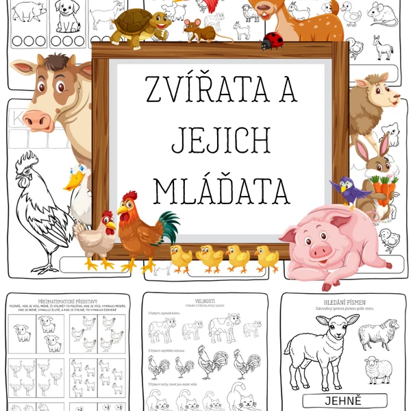 Zvířata a jejich mláďata - PRACOVNÍ LISTY