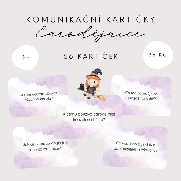 Komunikační kartičky - Čarodějnice