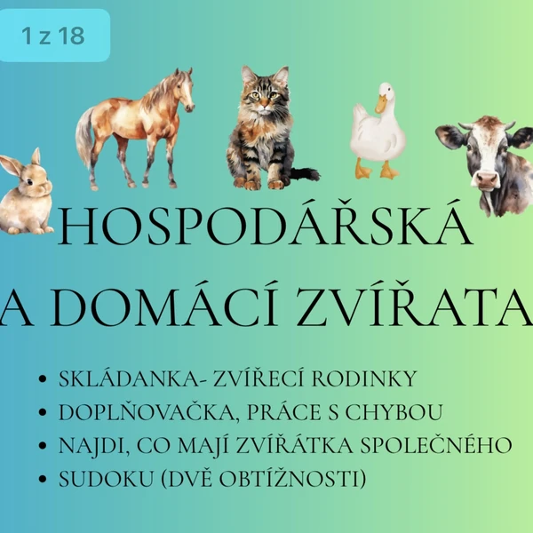 Hospodářská a domácí zvířata 🐮🐷🐰