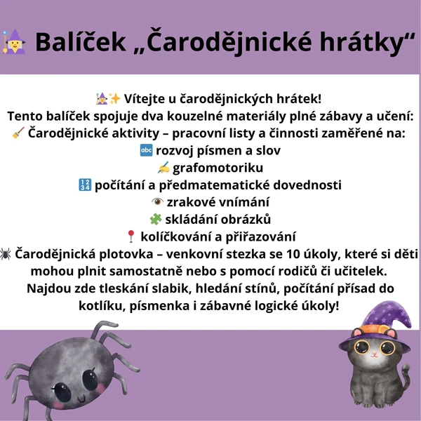 🧙‍♀️ Balíček „Čarodějnické hrátky“🕷️