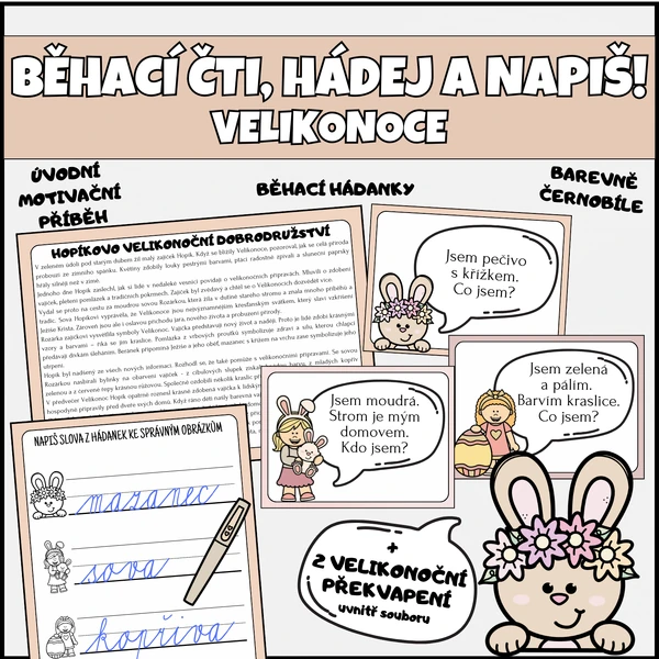 Běhací čti, hádej a napiš! - Velikonoce