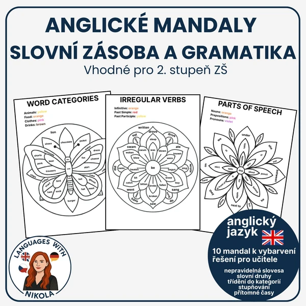 Anglický jazyk - Mandaly pro gramatiku a slovní zásobu