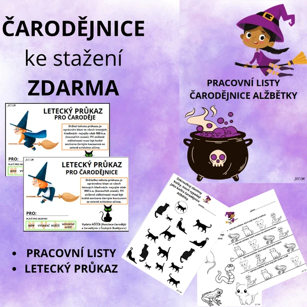 Čarodějnické pracovní listy ZDARMA