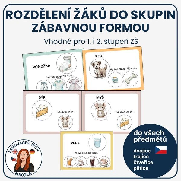 Rozdělení žáků do skupin zábavnou formou