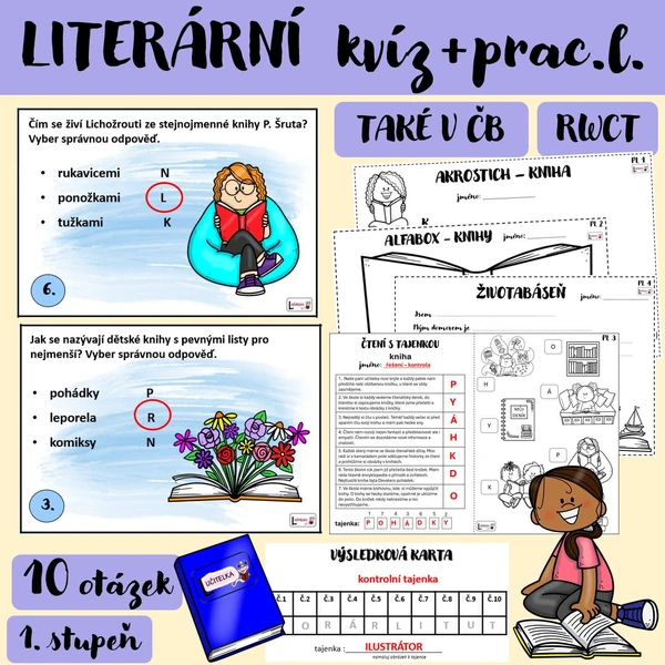  KNIHA - edukační kvíz a pracovní listy RWCT