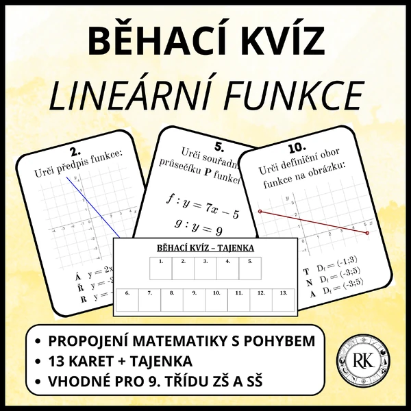 Lineární funkce - Běhací kvíz