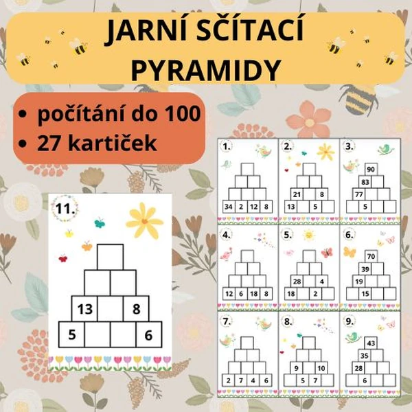 Jarní sčítací pyramidy (+,- do 100)