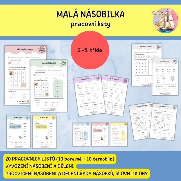 Malá násobilka - pracovní listy