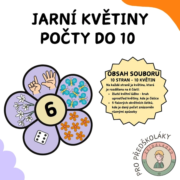 Jarní květiny - počty do 10 