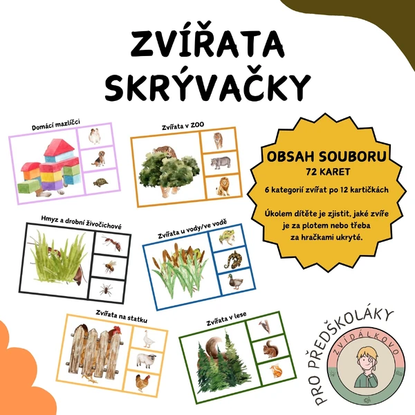 Zvířata - skrývačky 