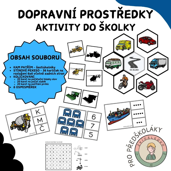 Dopravní prostředky - aktivity do školky 