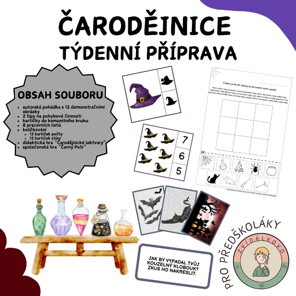 Čarodějnice - týdenní příprava pro MŠ