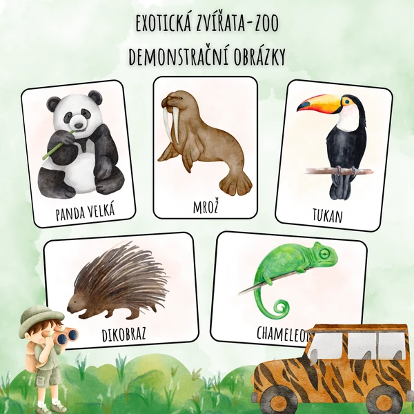 Exotická zvířata, ZOO-demonstrační obrázky
