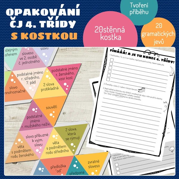Opakování ČJ 4. třídy s kostkou