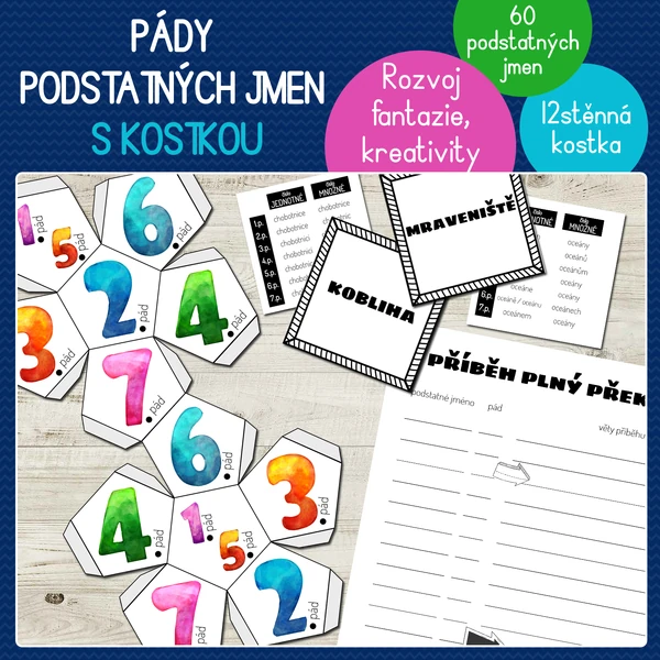 Pády podstatných jmen s kostkou