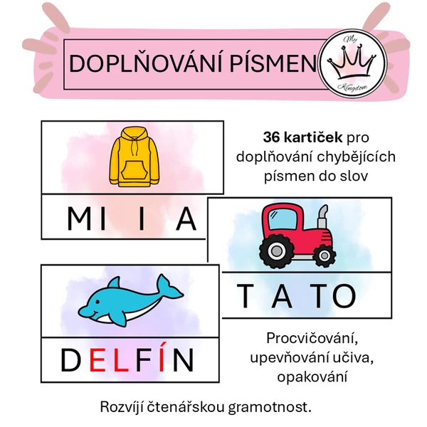 Doplňování písmen - kartičky