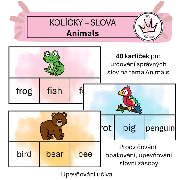Kolíčkovaná - slova ANIMALS