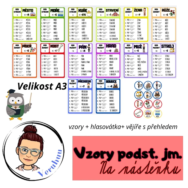 Vzory podst. jm. - barevné