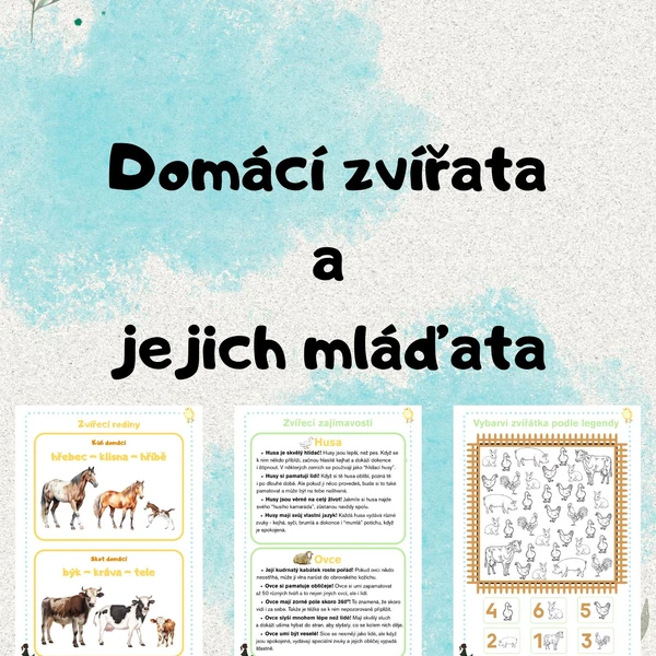 Domácí zvířata a jejich mláďata