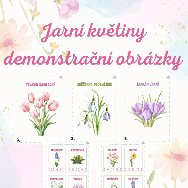 Jarní květiny - Demonstrační obrázky