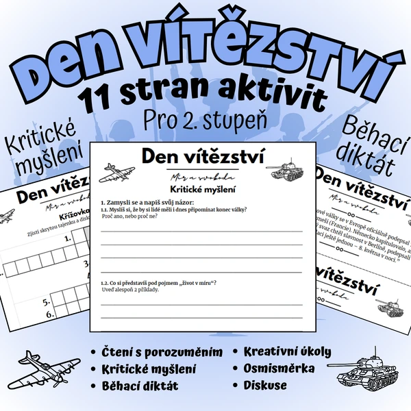 🕊️ Den vítězství – Kritické myšlení, běhací diktát a čtení 🕊️ 
