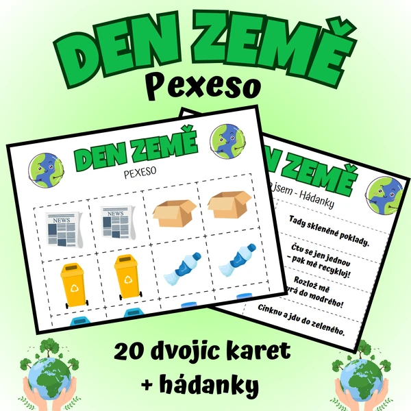 ♻️Ekologické pexeso s třídicí hrou - DEN ZEMĚ♻️