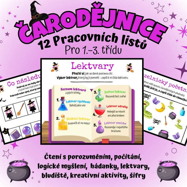 🧙‍♀️ Čarodějnice – sada 12 pracovních listů🧙‍♀️ 