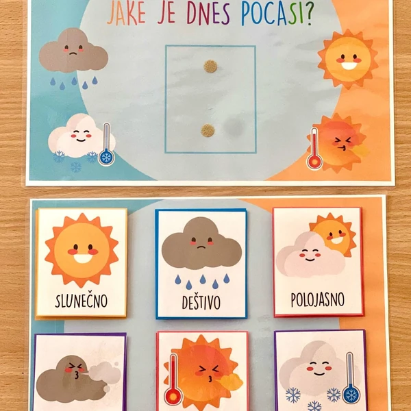 Počasí – vzdělávací kartičky pro děti