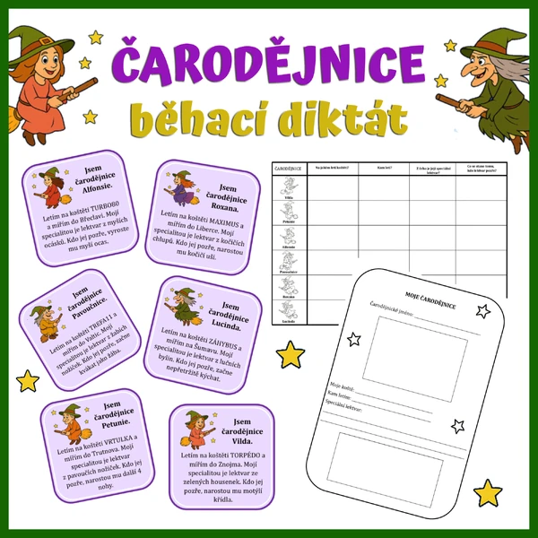 Čarodějnice - běhací diktát
