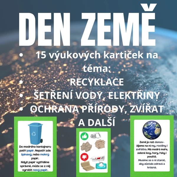 DEN ZEMĚ - výukové kartičky