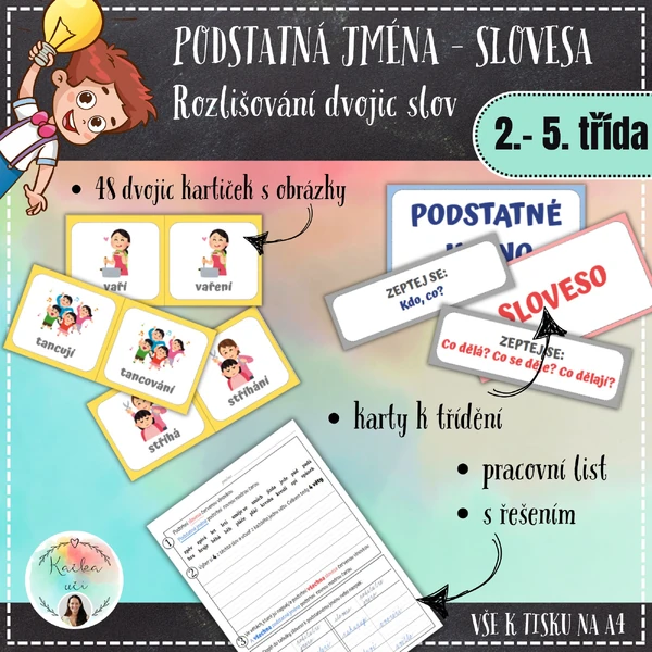 PODSTATNÁ JMÉNA x SLOVESA - rozlišování dvojic slov