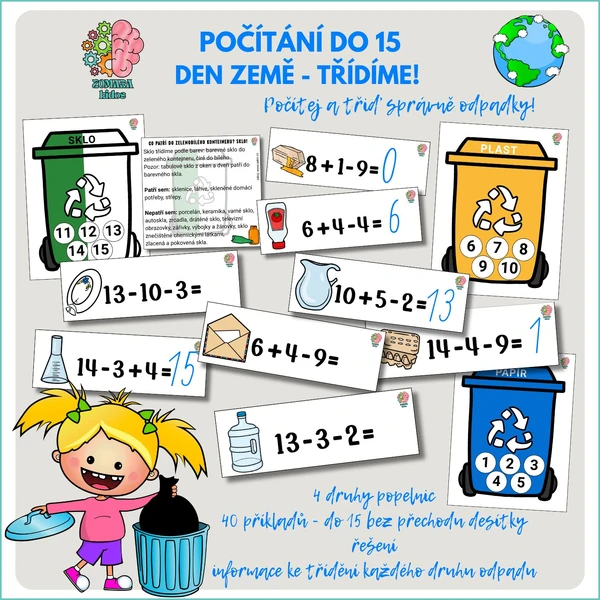 Běhačka - počítání do 15 - Den Země