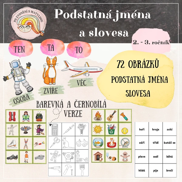 Slovní druhy - podstatná jména, slovesa