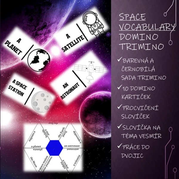 Space vocabulary - domino a trimino (vesmír)