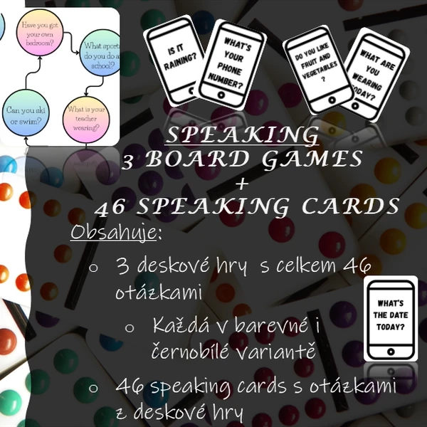 Speaking practice - 3 board games and 46 speaking cards