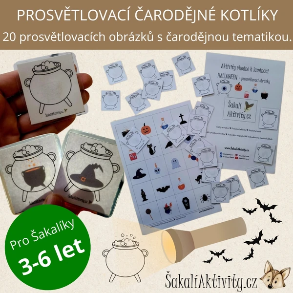  ČARODĚJNICKÉ KOTLÍKY - prosvětlovací obrázky 
