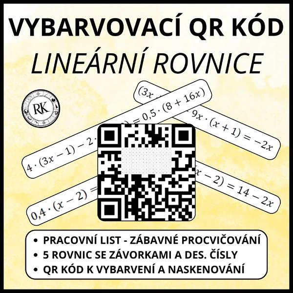 Lineární rovnice - Vybarvovací QR kód