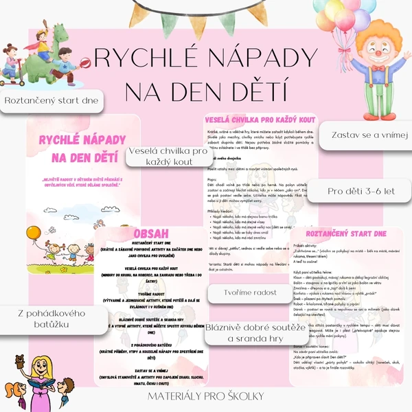Rychlé nápady na Den dětí