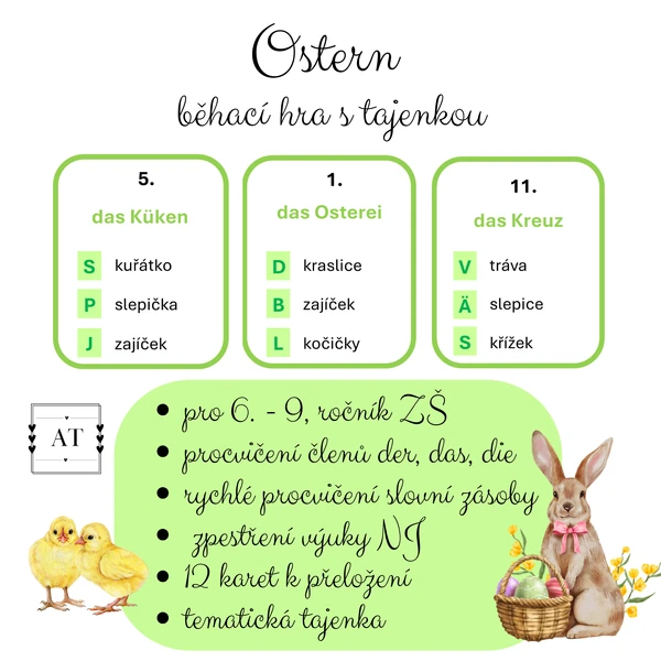 Ostern - běhací hra s tajenkou
